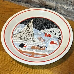RARE Noritake Twas the Night Before Christmas 12" Chop Plate 8100 Platter 1980s